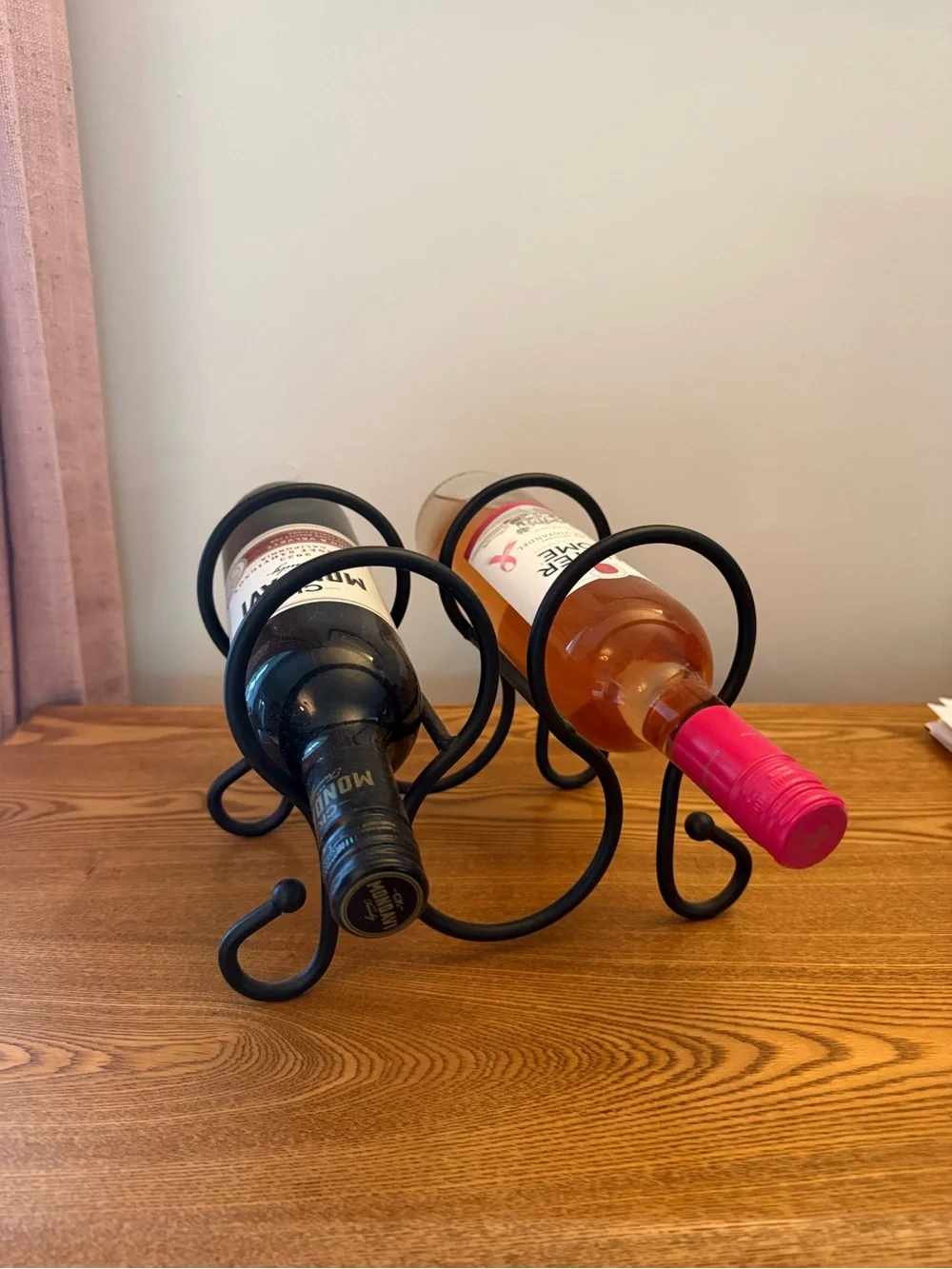 Metal 3 Bottle Wine Rack - Black